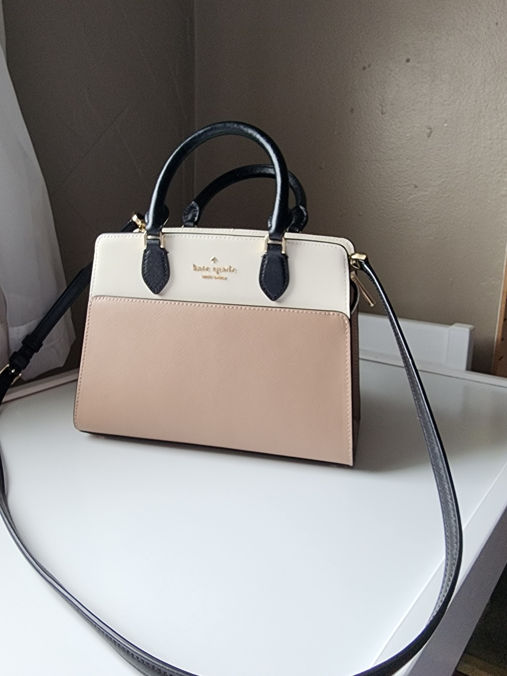 NWT Kate Spade Madison Small Satchel KC620 Toasted Hazelnut Multi Colorblock Saf